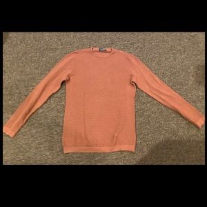 EUC Zara Man M Orange Knit lightweight sweater pullover long sleeve Crew neck